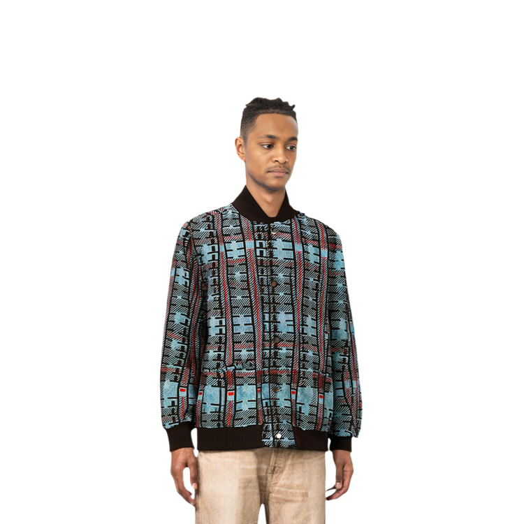 Purchase 캡 엠프트 SS21 인디고 체크 데님 재킷 어깨 자수 유니섹스. CES19JK11