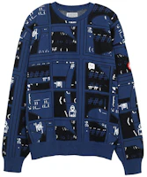 Cav Empt SS21 Jacquard Knit Crewneck Pullover Navy Blue - CES19KN01 Cav Empt SS21 Jacquard Knit Crewneck Pullover Navy Blue - CES19KN01