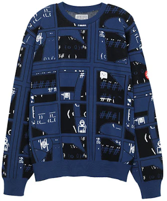 Cav Empt SS21 提花毛衣圓領套頭衫 深藍色 CES19KN01 Buy Cav Empt SS21 提花毛衣圓領套頭衫 深藍色 CES19KN01