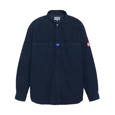 Cav Empt SS21 Logo Print Long Sleeve Shirt Unisex Blue CES19SH01