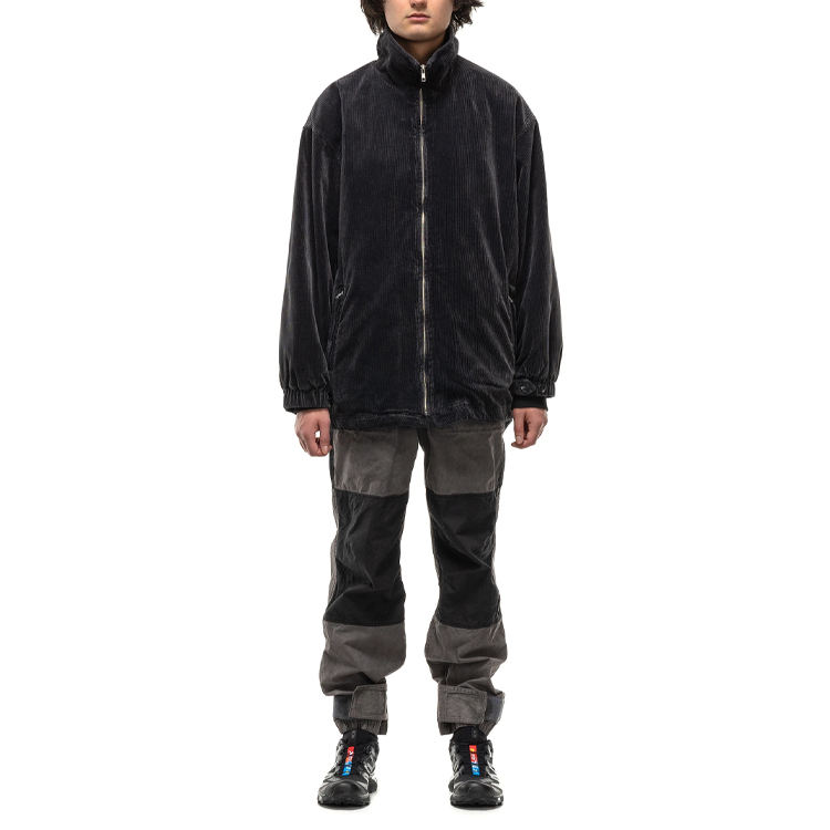 Shop キャブエンプト SS21 ルーズフィット コーデュロイ ジップジャケット ダークグレー CES19JK06