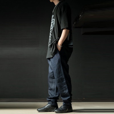 Cav Empt SS21 Relaxed Fit Wide-Leg Jeans Denim. CES19PT04 Details for Cav Empt SS21 Relaxed Fit Wide-Leg Jeans Denim. CES19PT04