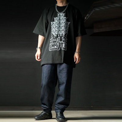 Cav Empt SS21 Relaxed Fit Wide-Leg Jeans Denim. CES19PT04 Sizing Cav Empt SS21 Relaxed Fit Wide-Leg Jeans Denim. CES19PT04