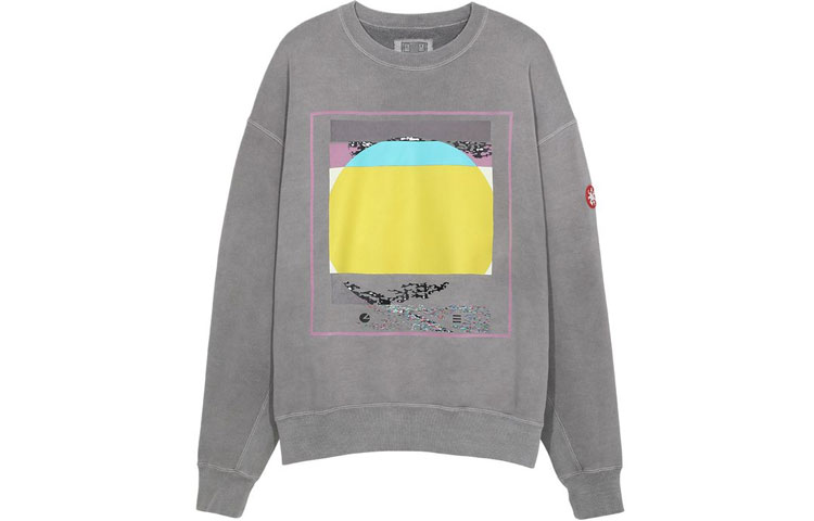 Cav Empt SS21 Sunset Graphic Crewneck Sweatshirt Grey . CES19CS02-2