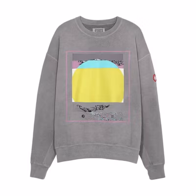 Cav Empt SS21 Sunset Graphic Crewneck Sweatshirt Grey . CES19CS02-2