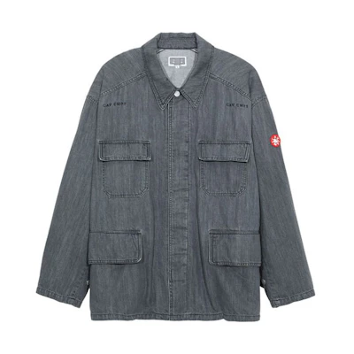 Cav Empt SS21 Unisex Washed Denim Jacket Gray CES19JK13-2