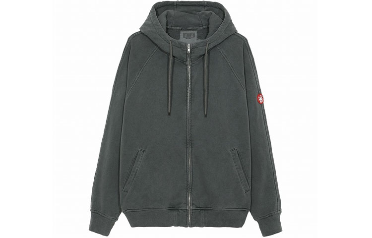 Cav Empt SS21 Washed Effect Raglan Zip-Up Sweatshirt Unisex Dark Gray CES19CS12