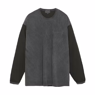Cav Empt SS21 Washed Mesh Colorblock Long Sleeve Sweatshirt Grey Unisex CES19LT03