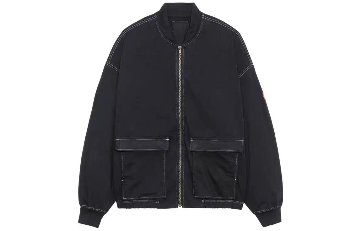 Cav Empt SS22 Black Long Sleeve Jacket with Logo Badge and Stitch Detailing CES21CS17