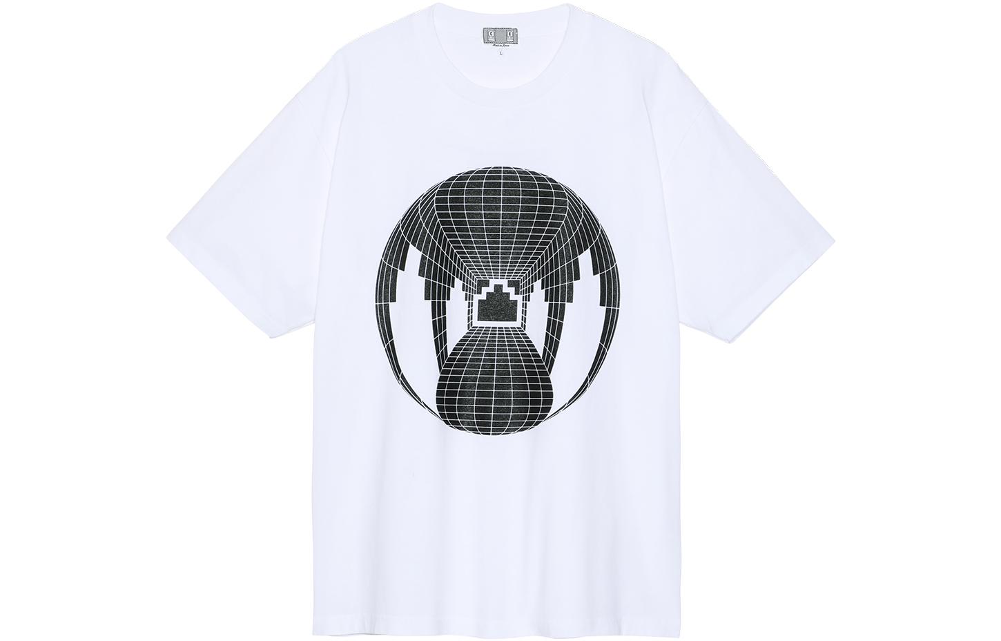 Cav Empt SS22 Geometric Print Crewneck Casual T-Shirt White Tee CES22T01