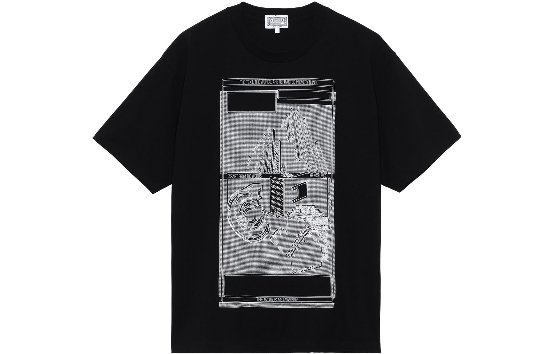Cav Empt SS22 Geometric Print Crewneck T-Shirt Black CES21T02