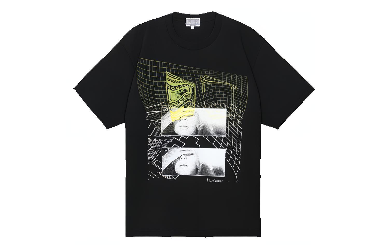 Cav Empt SS22 Graphic Print Crew Neck Black Short Sleeve T-Shirt for Men CE-FW22-123