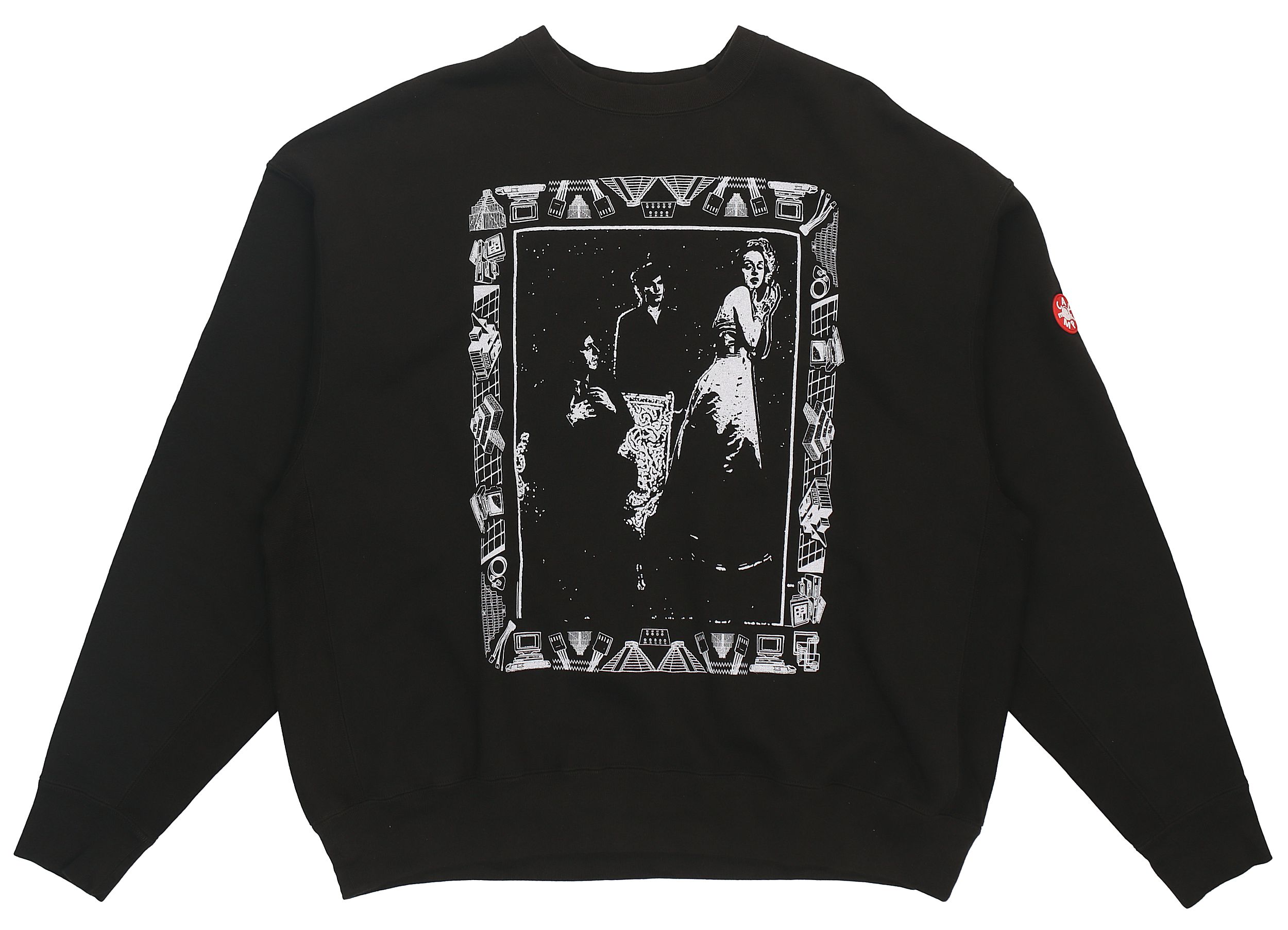 Order Cav Empt SS22 Movie Print Sweater Unisex Crewneck Pullover Hitam CES21CS01