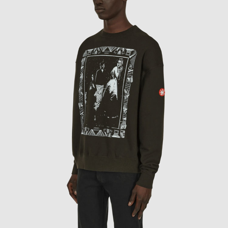 Details for Cav Empt SS22 Movie Print Sweater Unisex Crewneck Pullover Hitam CES21CS01