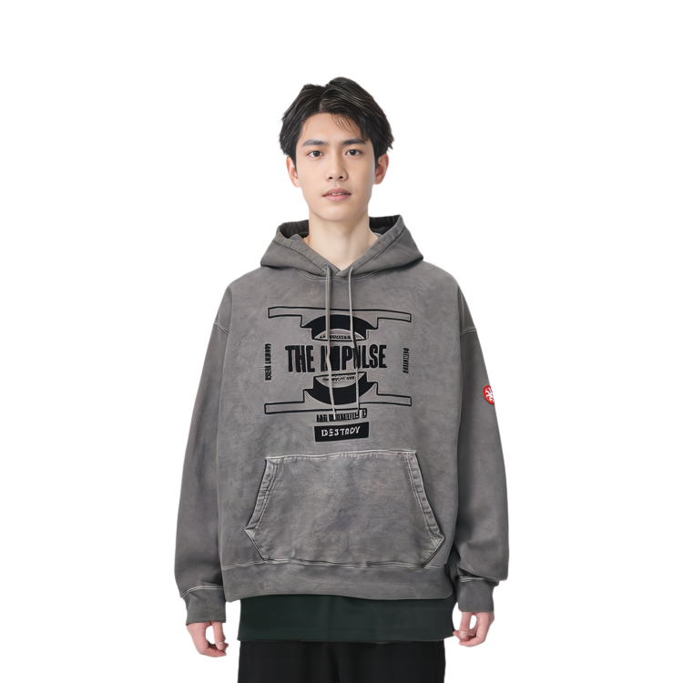 Cav Empt SS22 Overdye Impulse Heavy Hoodie Grey Embroidered Logo Unisex CES21CS12 圖 4