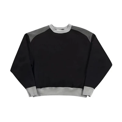 Cav Empt SS22 Panel Shoulder Colorblock Pullover Sweatshirt Black/Grey Men. CES20CS14-BLAC