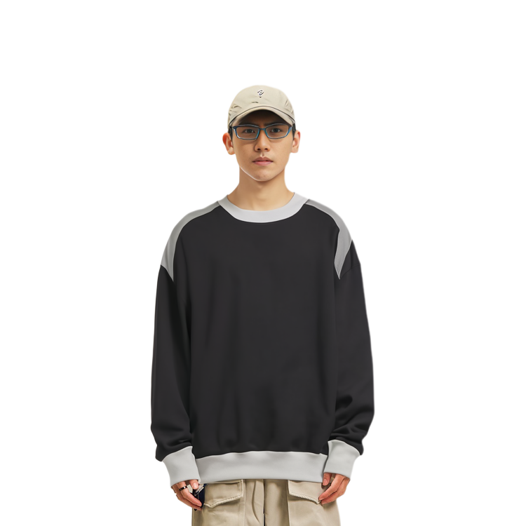 Lookbook Sudadera Hombre Cav Empt SS22 Panel Colorblock Negro/Gris. CES20CS14-BLAC