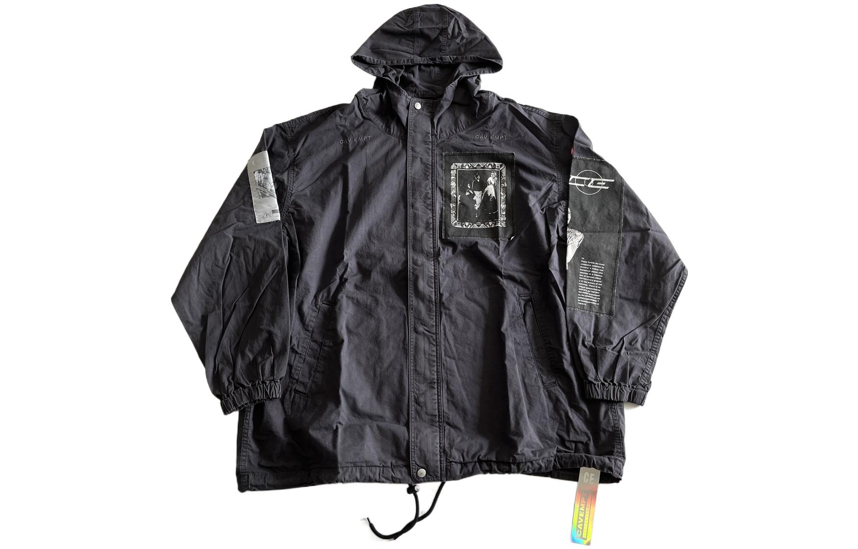 Cav Empt SS22 Plain Loose Fit Hoodie Patch Jacket Men’s Gray 747378