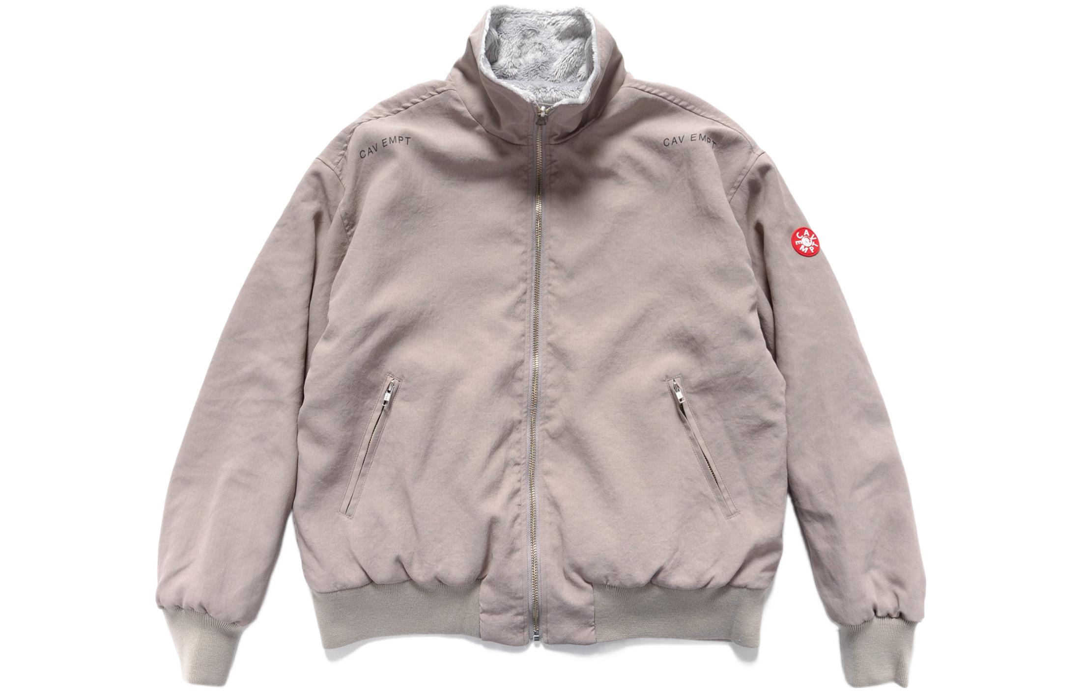 Cav Empt SS22 Reversible Zip-Up Stand Collar Jacket Khaki - Long Sleeve CES21JK03