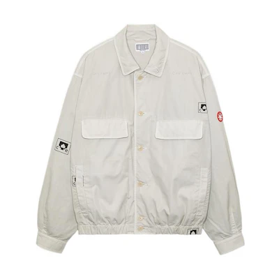 Cav Empt SS22 Solid Color Logo Print Long Sleeve Jacket Beige () CESS2201