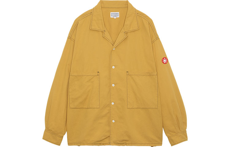 Cav Empt SS22 Yellow Long Sleeve Shirt Jacket with Pocket for Men 22050597003110