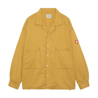 Cav Empt SS22 Yellow Long Sleeve Shirt Jacket with Pocket for Men 22050597003110
