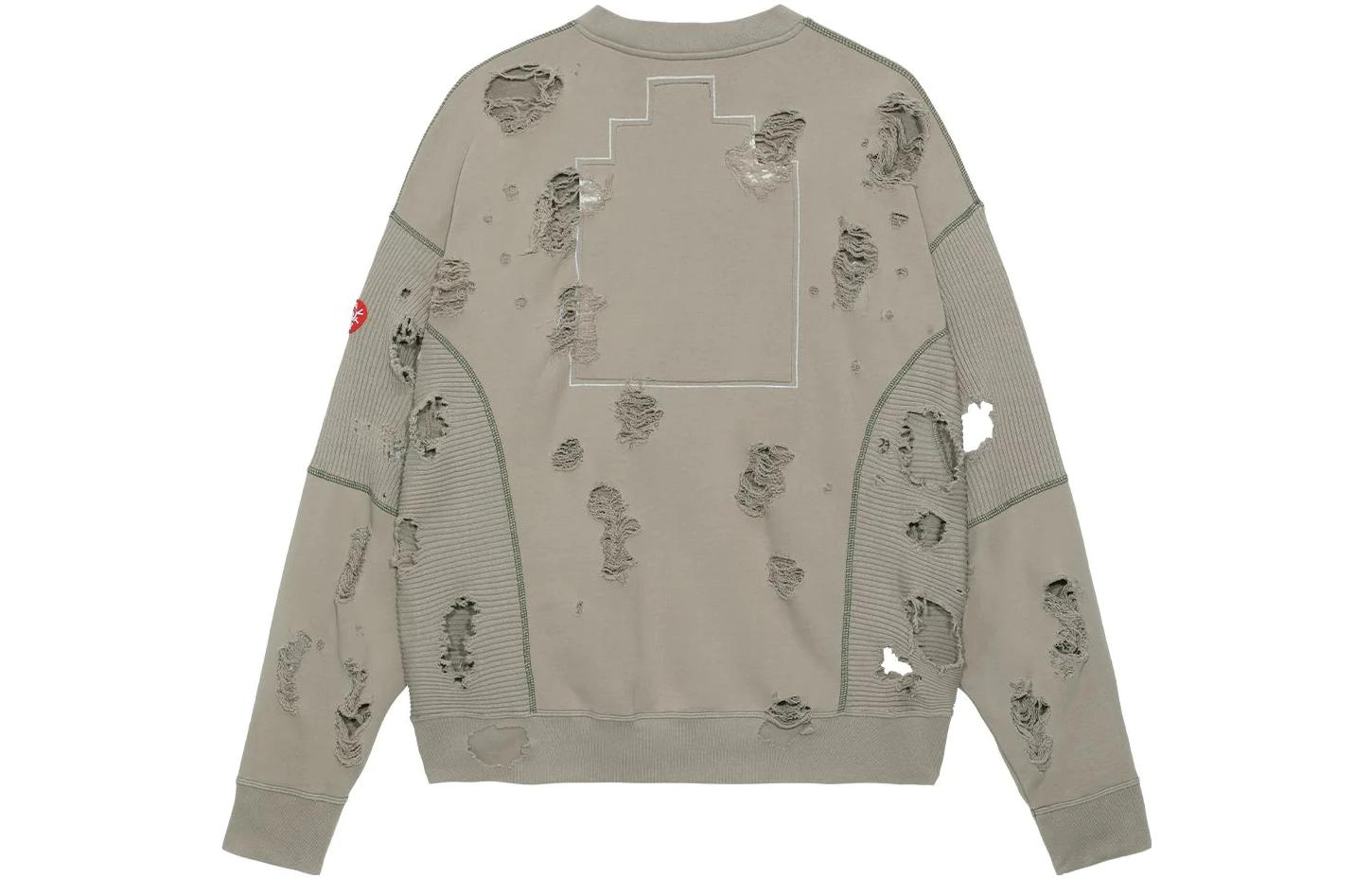 Lookbook Cav Empt SS23  Distressed Zipper Hoodie in Solid Gray. CES23CS15