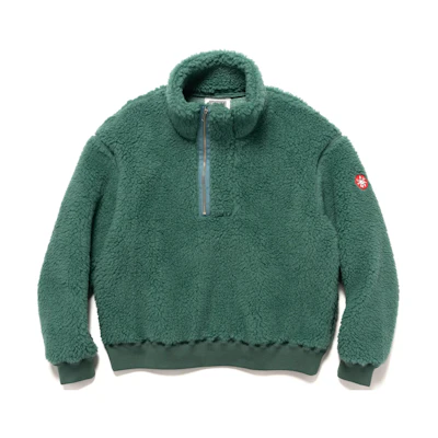 Cav Empt SS23 Green Half-Zip Sweatshirt with Plain Logo Patch. CES22CS25