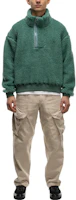 Lookbook Cav Empt SS23 Green Half-Zip Sweatshirt with Plain Logo Patch. CES22CS25