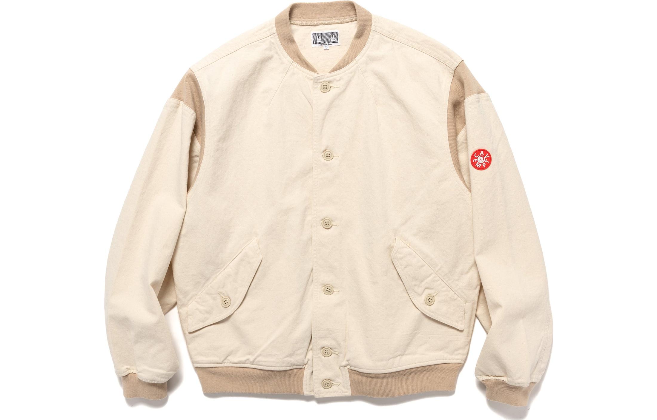 Cav Empt SS23 Beige Varsity Collar Long Sleeve Jacket CES23JK12