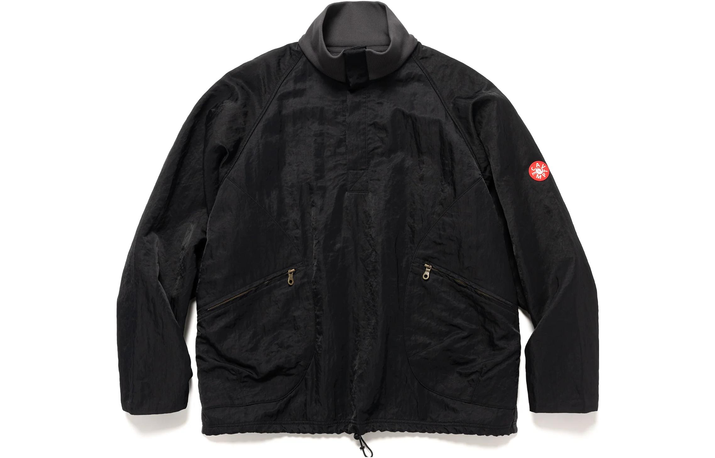 Cav Empt SS23 Black Half-Zip Pullover Sweatshirt with Logo Patch - CES23JK10