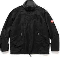 Cav Empt SS23 Black Half-Zip Pullover Sweatshirt with Logo Patch - CES23JK10 Cav Empt SS23 Black Half-Zip Pullover Sweatshirt with Logo Patch - CES23JK10