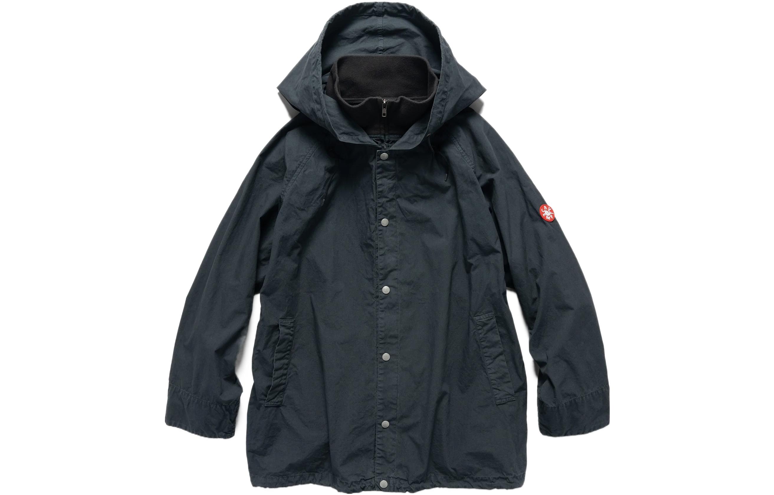 Cav Empt SS23 Charcoal Grey Embroidered Badge Hooded Jacket CES22JK13