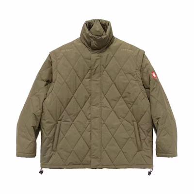 Cav Empt SS23 Detachable Collar Quilted Jacket Military Green - CES23JK03