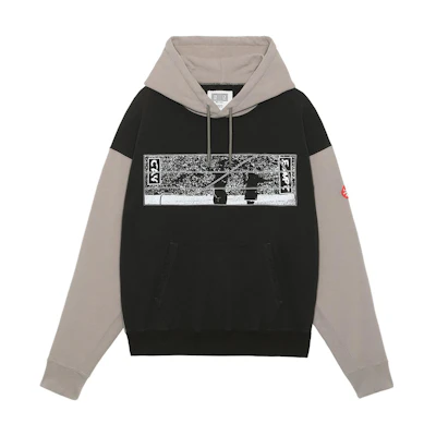 Cav Empt SS23 Graphic Print Colorblock Hoodie Mocha CES23CS10