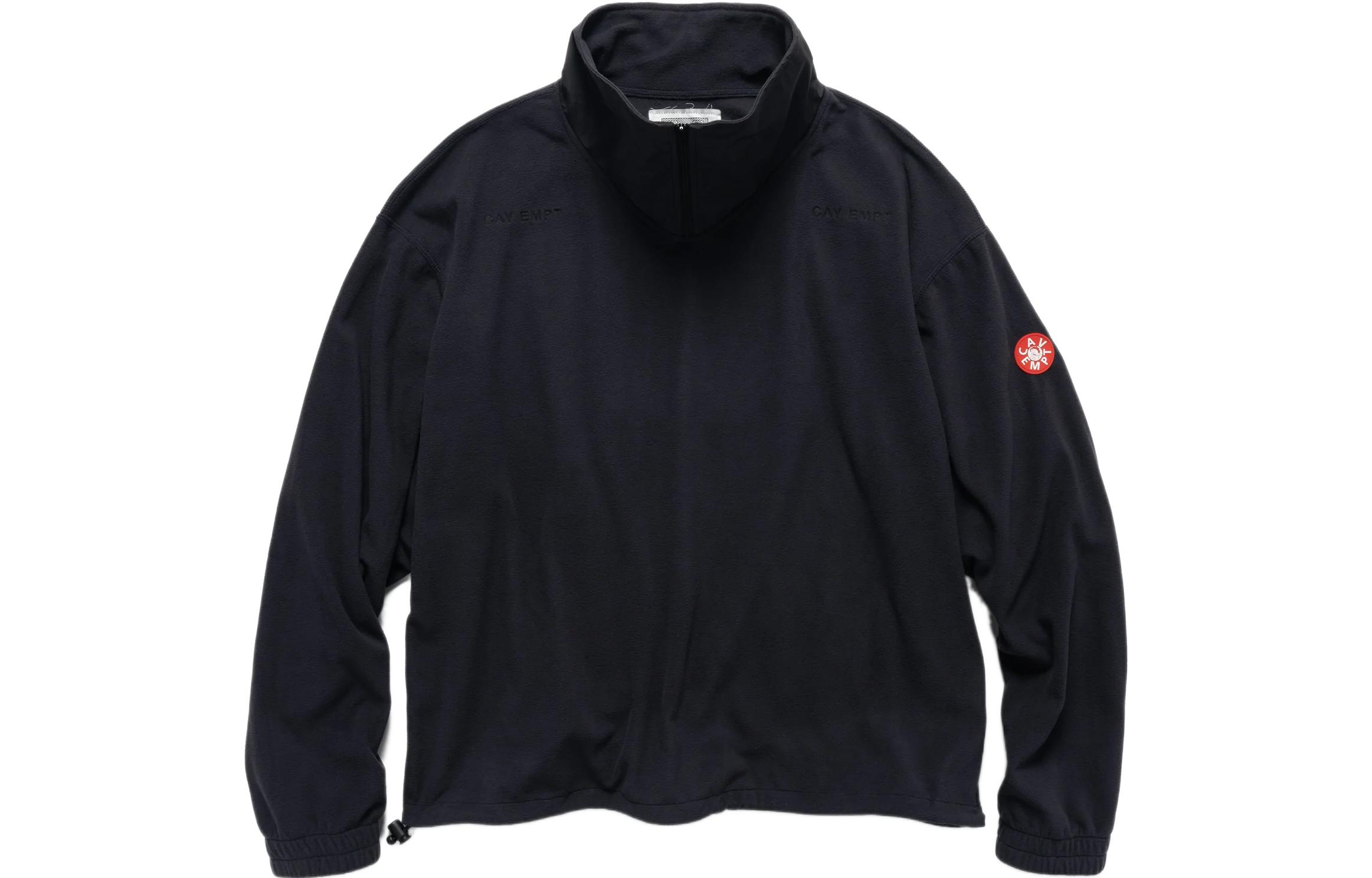 Cav Empt SS23 Half-Zip High Neck Sweatshirt Black Pullover CES22CS24