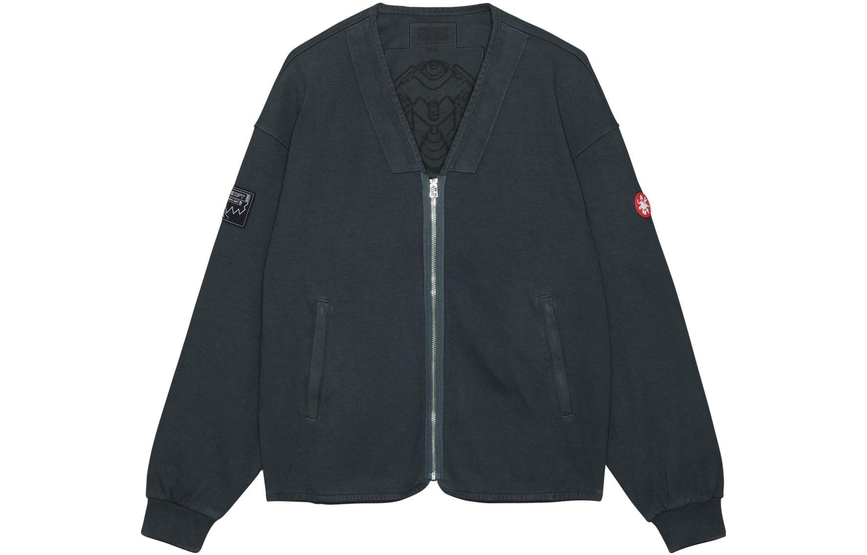 Cav Empt SS23 Logo Single-Breasted V-Neck Long Sleeve Jacket Navy Blue Men’s CES23CS19