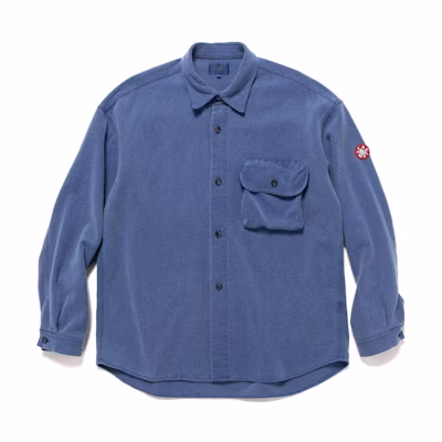 Cav Empt SS23 Navy Long Sleeve Shirt with Chest Pocket for Men. CES22SH02