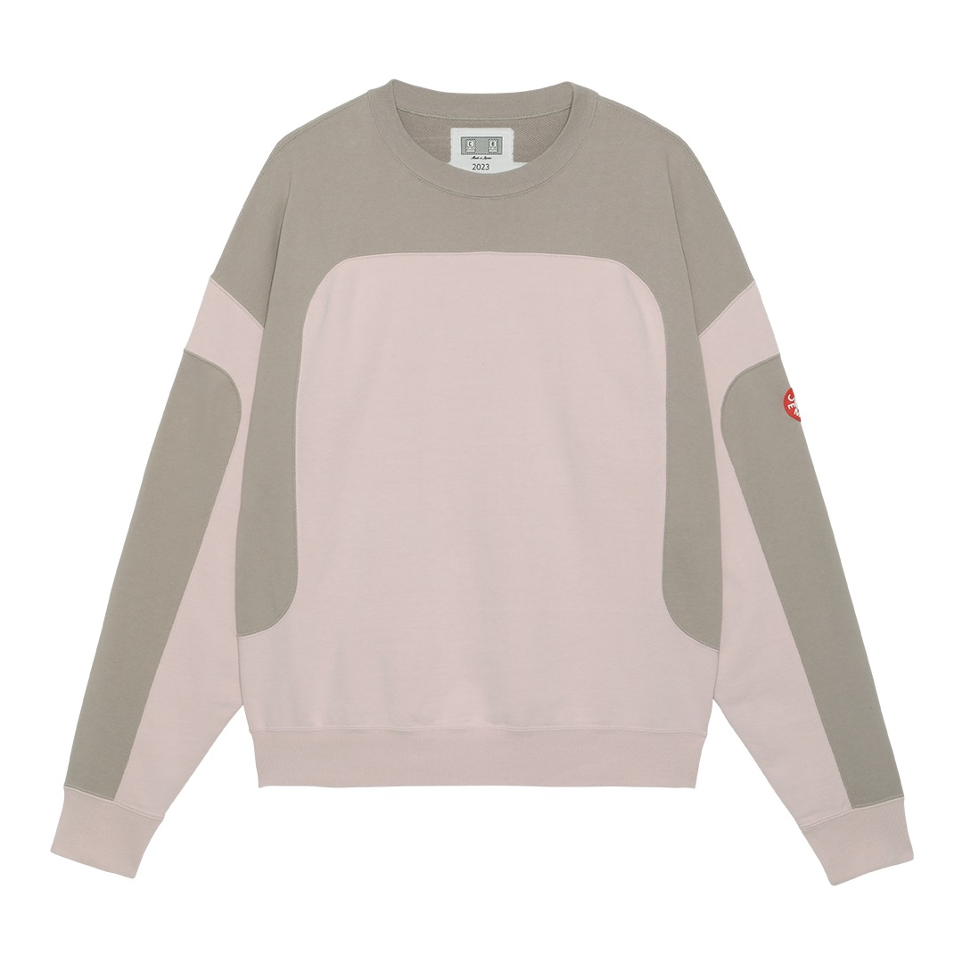 Cav Empt SS23 Pink Colorblock Logo Casual Unisex Sweatshirt. CES23CS12