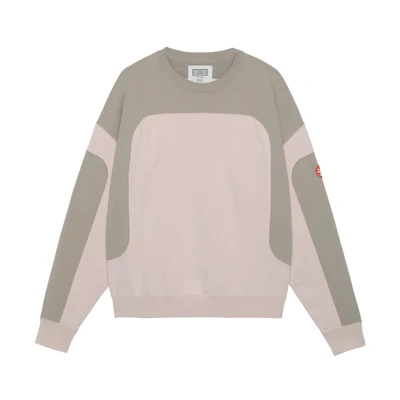 Cav Empt SS23 Pink Colorblock Logo Casual Unisex Sweatshirt. CES23CS12