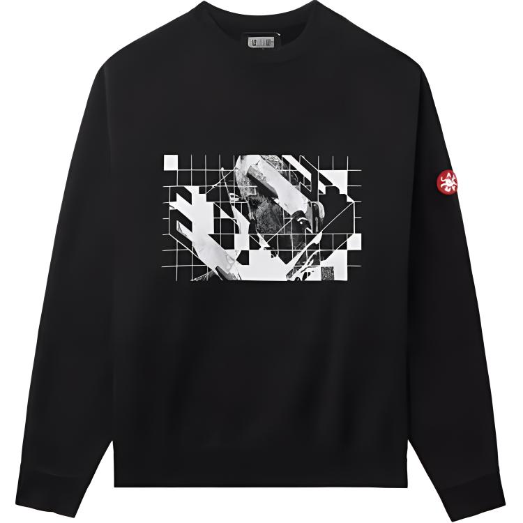 Cav Empt SS24  Black Graphic Print Loose Fit Crewneck Sweatshirt. 25CS08MM