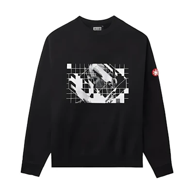 Cav Empt SS24 Black Graphic Print Loose Fit Crewneck Sweatshirt. 25CS08MM