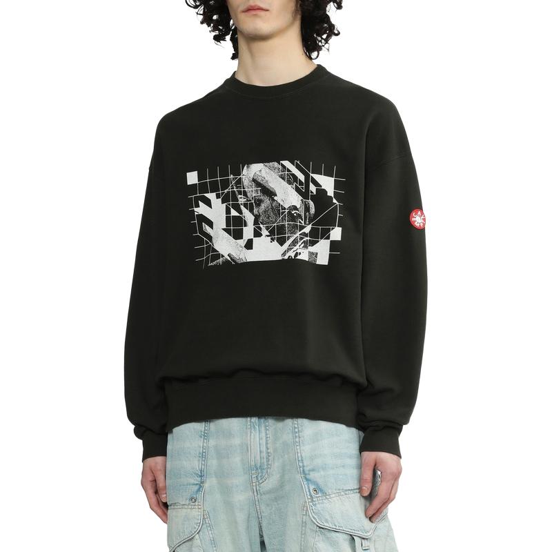 Shop Cav Empt SS24 黑色宽松版印花圆领卫衣 25CS08MM