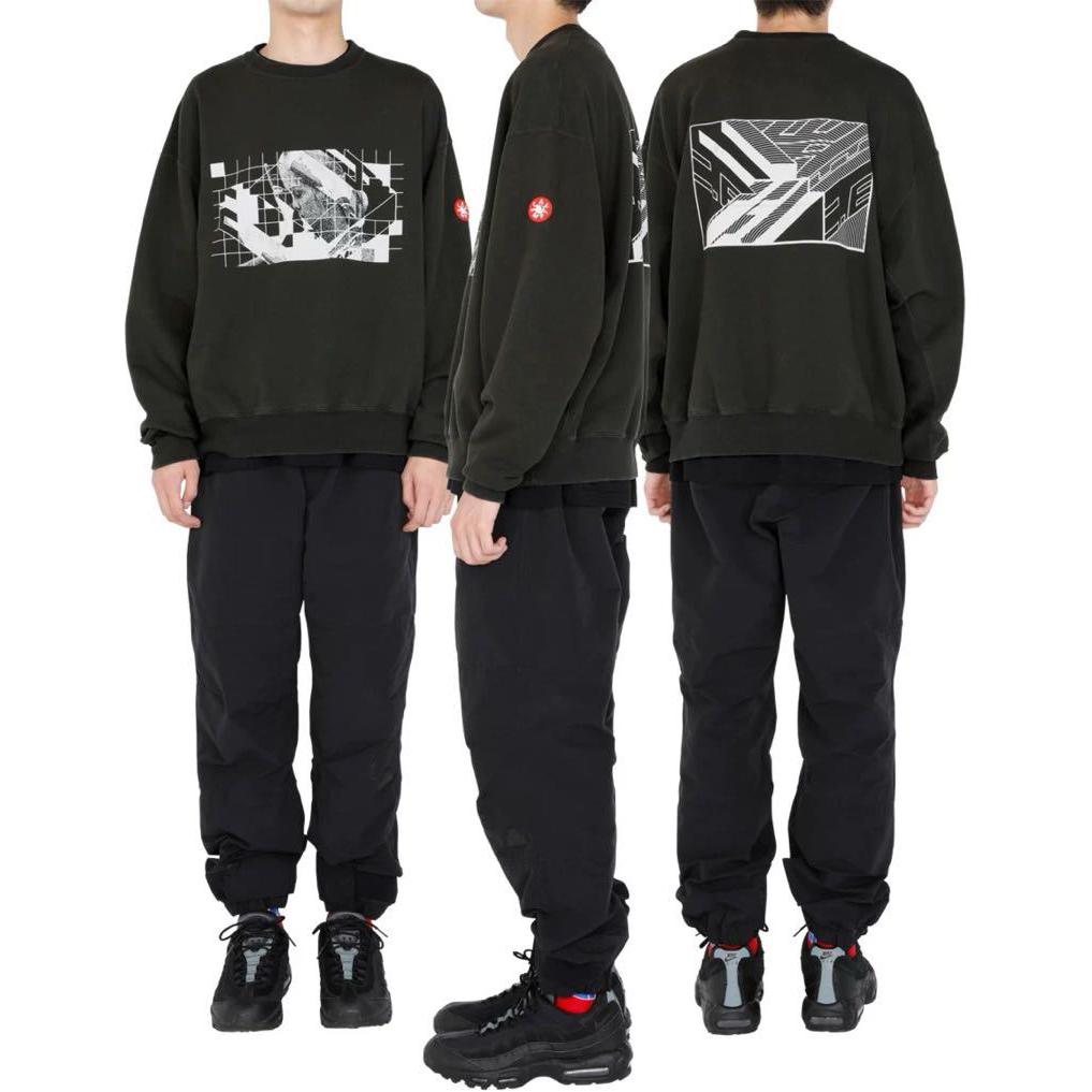 Details for Cav Empt SS24 黑色宽松版印花圆领卫衣 25CS08MM