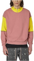 Cav Empt SS24 Pink Patchwork Half-Turtleneck Pullover Sweatshirt. CES24CS16-001 Cav Empt SS24 Pink Patchwork Half-Turtleneck Pullover Sweatshirt. CES24CS16-001