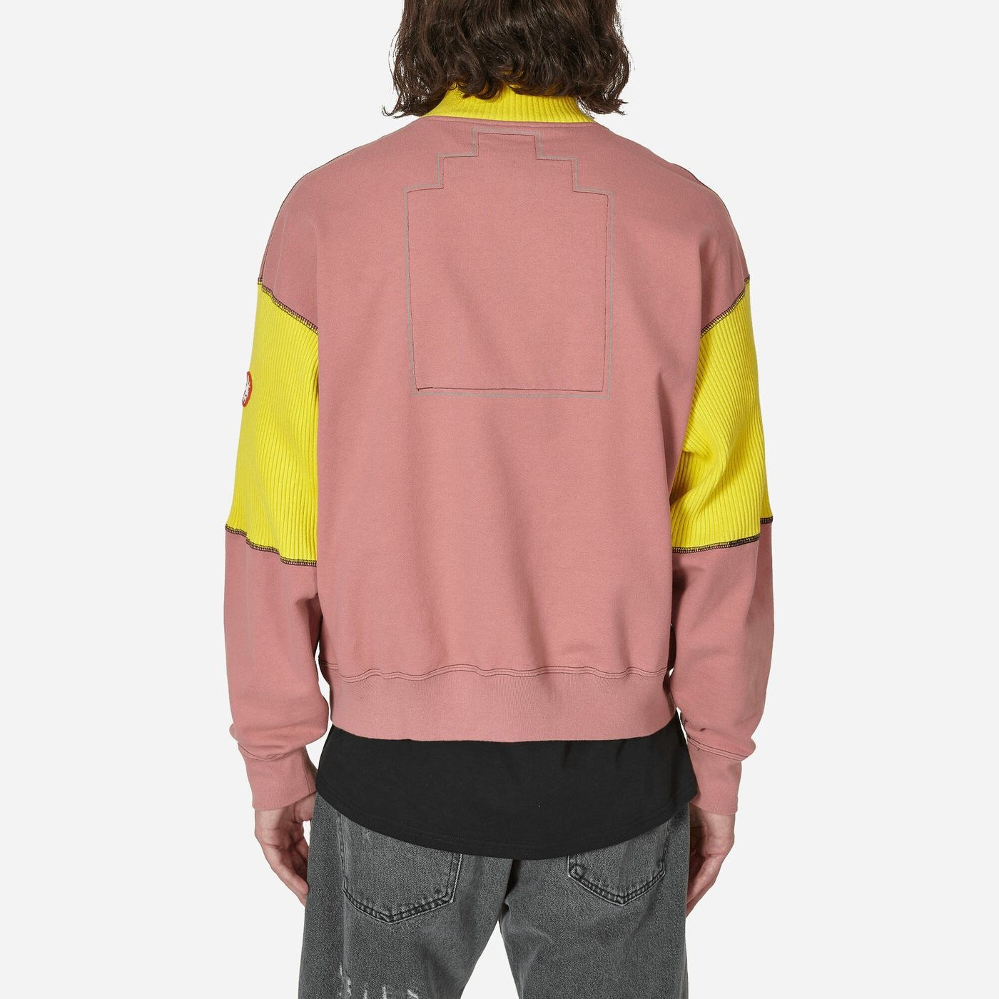 Shop 캡엠프트 SS24 핑크 패치워크 하프 터틀넥 풀오버 스웻셔츠. CES24CS16-001