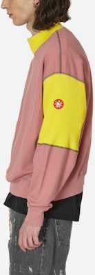 Cav Empt SS24 Pink Patchwork Half-Turtleneck Pullover Sweatshirt. CES24CS16-001 Purchase Cav Empt SS24 Pink Patchwork Half-Turtleneck Pullover Sweatshirt. CES24CS16-001