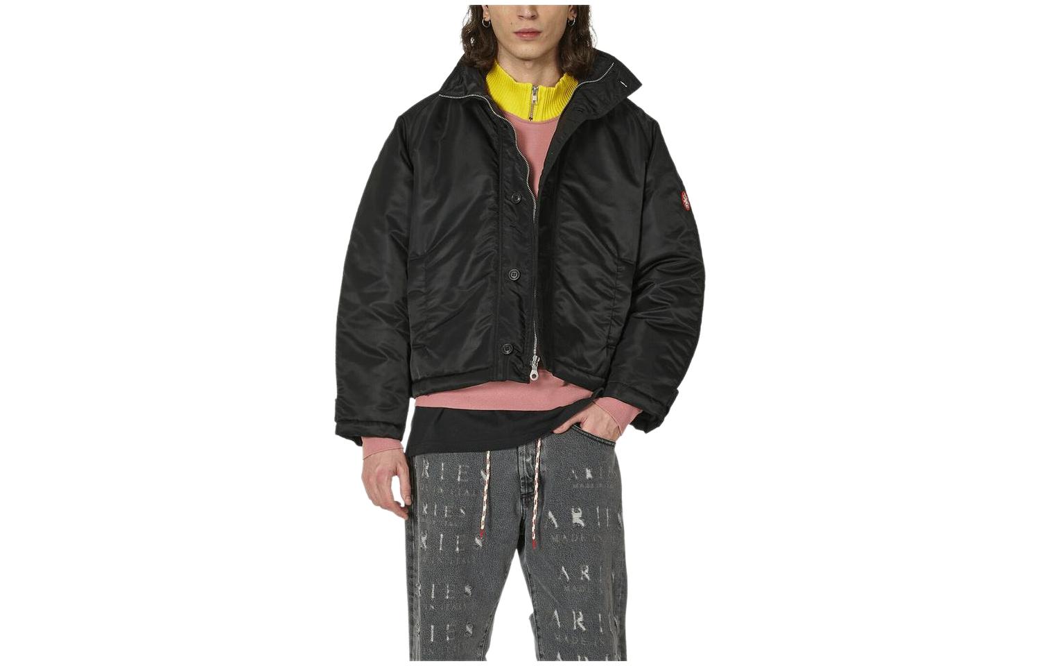 Cav Empt SS24 Black Stand Collar Button-Up Long Sleeve Jacket CES24JK03-001