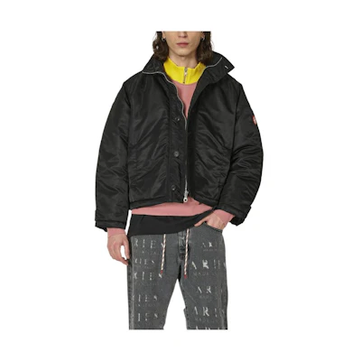 Cav Empt SS24 Black Stand Collar Button-Up Long Sleeve Jacket CES24JK03-001