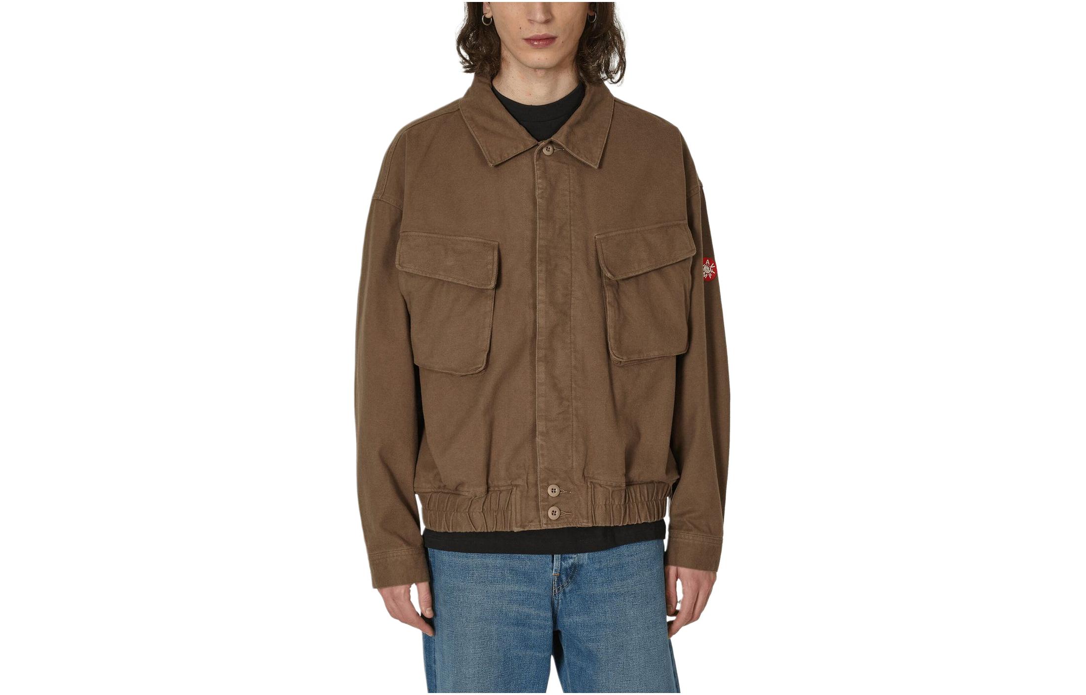 Cav Empt SS24 Brown Button-Up Collar Long Sleeve Jacket for Men CES24JK12-001